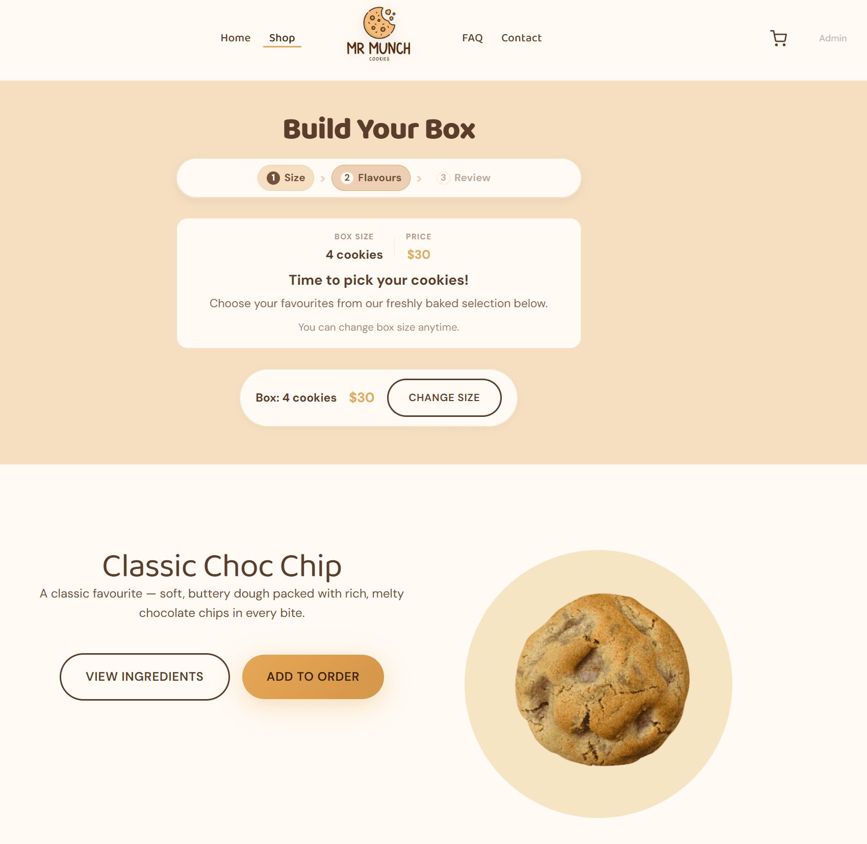 Mr Munch Cookies — e-commerce website built by Byte Size Labs